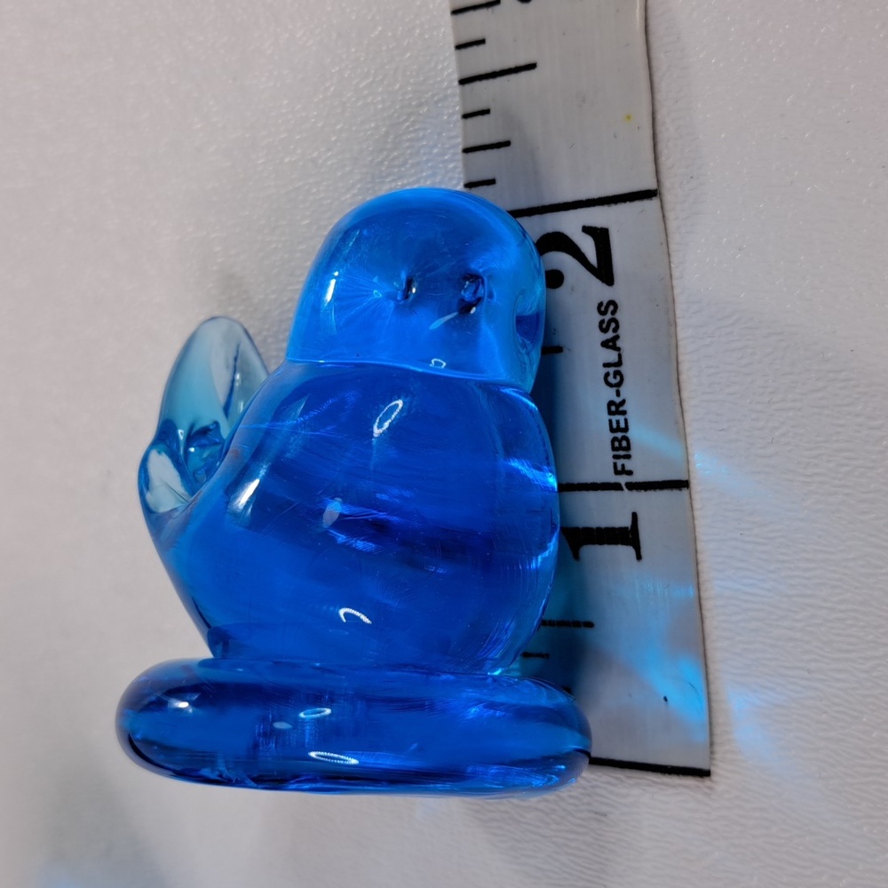 2 Leo Ward Glass Blue Bird of Happiness Signed Figurine USA - Picture 12 of 14